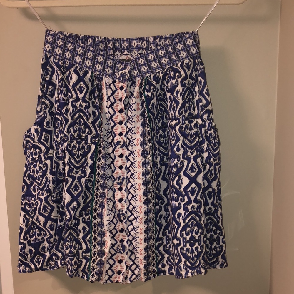 Angie | Button Down Flowy Patterned Skirt